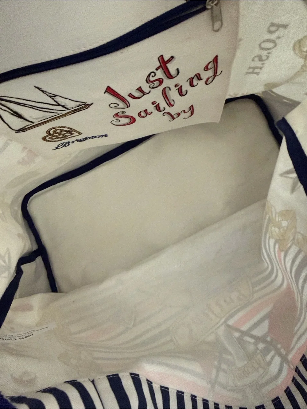Brighton Sail Into Summer Coastal Nautical Canvas Rope Handle Tote